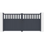 Portail battant 3, 4m santis h. 160 aluminium gris Portail battant 3, 4m santis h. 160 aluminium gris