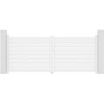Portail battant 3, 5m eiger h. 140 aluminium blanc Portail battant 3, 5m eiger h. 140 aluminium blanc