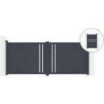 Casanoov - portail battant 3, 5m giona h. 140cm alu gris + portillon 1m cimone h. 140cm alu Casanoov - portail battant 3, 5m giona h. 140cm alu gris + portillon 1m cimone h. 140cm alu