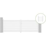 Portail battant 3, 5m vogel h. 120cm alu blanc + portillon vogel h120 blanc