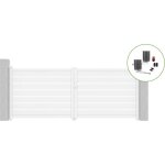 Casanoov - portail battant 3, 5m vogel h. 140cm alu blanc + motorisation bunker b500