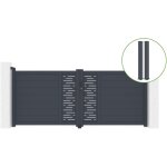 Casanoov - portail battant 3m arlberg h. 120cm alu + 2 poteaux eifel 15x15cm h. 166cm gris