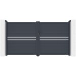 Casanoov - portail battant 3m cimone h. 160 aluminium gris Casanoov - portail battant 3m cimone h. 160 aluminium gris