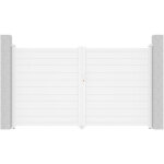 Portail battant 3m eiger h. 180cm aluminium blanc