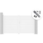 Portail battant 3m eiger h. 180cm blanc + motorisation ranger b150