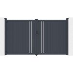 Casanoov - portail battant 3m giona h. 180 aluminium gris Casanoov - portail battant 3m giona h. 180 aluminium gris