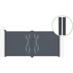Portail battant 3m life h. 140cm alu gris + 2 poteaux 20x20cm h. 166cm