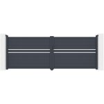 Casanoov - portail battant 4m cimone h. 140 aluminium gris Casanoov - portail battant 4m cimone h. 140 aluminium gris