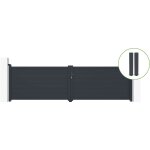 Portail battant 4m eiger h. 115cm alu gris + 2 poteaux 20x20cm h. 166cm