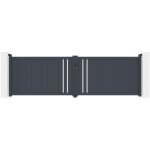 Casanoov - portail battant 4m giona h. 120 aluminium gris Casanoov - portail battant 4m giona h. 120 aluminium gris