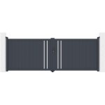 Casanoov - portail battant 4m giona h. 140 aluminium gris Casanoov - portail battant 4m giona h. 140 aluminium gris