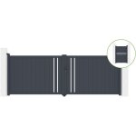 Casanoov - portail battant 4m giona h. 140cm alu gris + portillon 1m cimone h. 140cm alu Casanoov - portail battant 4m giona h. 140cm alu gris + portillon 1m cimone h. 140cm alu