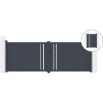 Casanoov - portail battant 4m giona h. 140cm alu + portillon giona h140 gris Casanoov - portail battant 4m giona h. 140cm alu + portillon giona h140 gris