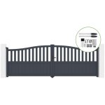 Portail battant 4m meije h. 140cm alu + motorisation hicker b200