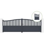 Portail battant 4m meije h. 140cm alu + portillon meije h. 140cm gris Portail battant 4m meije h. 140cm alu + portillon meije h. 140cm gris