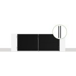 Portail battant acier 3m nali h. 120cm noir mat + 2 poteaux acier dario