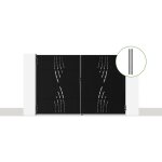 Portail battant acier nali veleta 300 x 200cm + 2 poteaux acier dario noir mat
