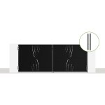Casanoov - portail battant acier nali veleta 350 x 140cm + 2 poteaux acier dario noir mat