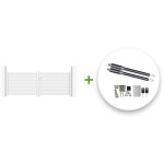 Portail battant lectrique eiger 300x115cm blanc + motorisation ranger b150