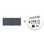 Casanoov - portail battant lectrique eiger 400x180cm gris + motorisation tanker b250