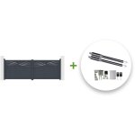 Casanoov - portail battant lectrique halti 400x140cm gris + motorisation ranger b150