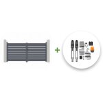 Casanoov - portail battant lectrique vogel 300x140cm gris + motorisation tanker b700