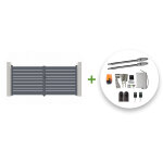 Casanoov - portail battant lectrique vogel 300x180cm gris + motorisation tanker b250