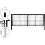 Casanoov - portail battant grillag gris razo 4m h. 140cm