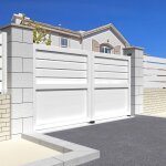 Intersun - portail battant mixte l 3500 x h 1937 mm (blanc) Intersun - portail battant mixte l 3500 x h 1937 mm (blanc)