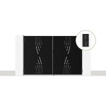 Portail battant nali veleta 3m h. 200cm + portillon 1m h. 200cm noir