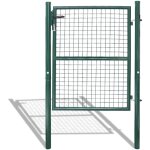 Portail de clture de jardin portillon grillag avec poteaux acier portail de jardin avec serrure 150100cm ...