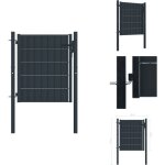 Portail de clture pvc et acier 100x101 cm anthracite - portail de cloture - portillon - clture jardin ...