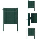 Portail de clture pvc et acier 100x81 cm vert - portail de cloture - porte de jardin - portillon - clture ...