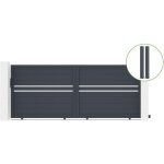 Portail coulissant 3, 5m cimone h. 140cm alu + 2 poteaux 15x15cm h. 166cm gris