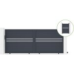 Portail coulissant 3, 5m cimone h. 140cm alu + portillon cimone h. 140cm gris