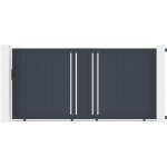 Portail coulissant 3, 5m giona h. 180 aluminium gris
