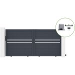 Casanoov - portail coulissant 3m cimone h. 140cm alu + motorisation ranger c300