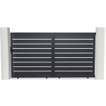 Portail coulissant 3m vogel h. 180cm aluminium gris