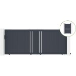 Portail coulissant 4m giona h. 160cm alu gris + portillon 1m cimone h. 160cm alu