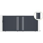 Portail coulissant 4m giona h. 180cm alu + portillon giona h180 gris