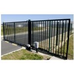 Portail industriel coulissant galvanisé plastifié l3000 h2000 centaurus120 barreaudé noir Portail industriel coulissant galvanisé plastifié l3000 h2000 centaurus120 barreaudé noir