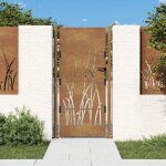 Design in - portail de jardin, portail de cl�ture, portillons de jardin 105x180 cm acier corten conception ...