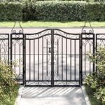 Portail de jardin noir 121x8x100 fer forg�