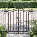 Portail de jardin noir 121x8x120 fer forg�