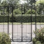 Portail de jardin noir 121x8x180 cm fer forg