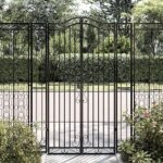 Portail de jardin noir 121x8x180 fer forgé Portail de jardin noir 121x8x180 fer forgé