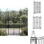 Portail de jardin noir 121x8x200 cm fer forg - portail de jardin - portail en fer forg - porte de jardin ...