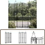 Portail de jardin noir 121x8x200 cm fer forg - portail de jardin - portail en fer forg - porte de jardin ...