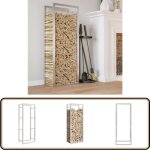 Portant de bois de chauffage 50x28x132 cm acier inoxydable - support à bois - porte - bûches - rangement ... Portant de bois de chauffage 50x28x132 cm acier inoxydable - support à bois - porte - bûches - rangement ...