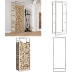 Portant de bois de chauffage 50x28x132 cm acier inoxydable - support  bois - porte - bches - rangement ...